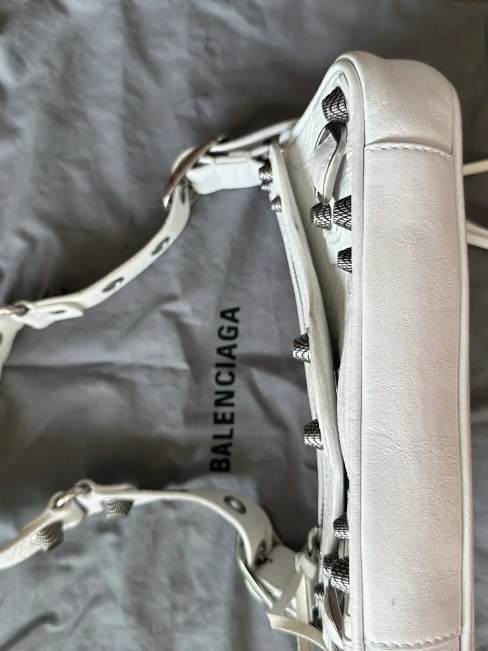 Balenciaga Le Cagole Small Sling Bag Authentic White